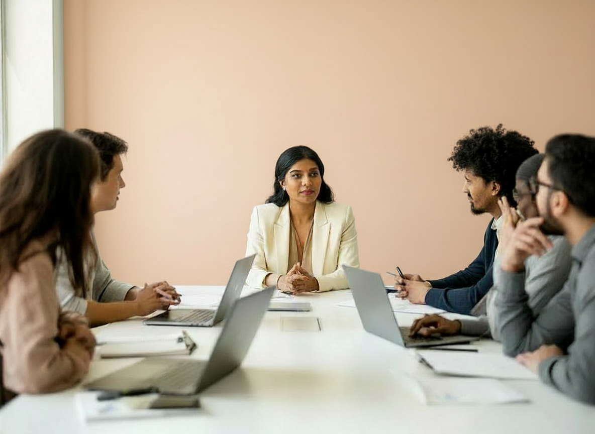 Marketing professional discussing growth strategy